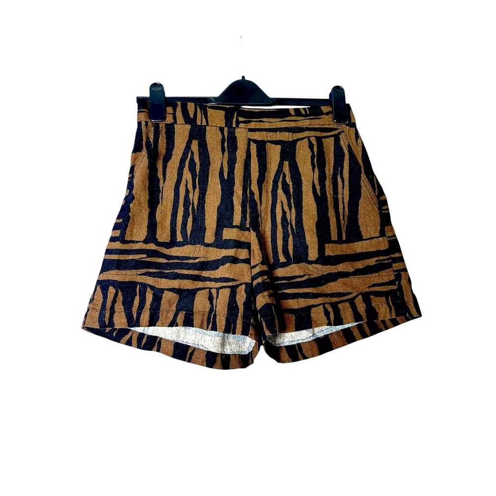 Banana Republic Womens Animal Print Shorts Sz S NWT Linen Vacay Resort Abstract